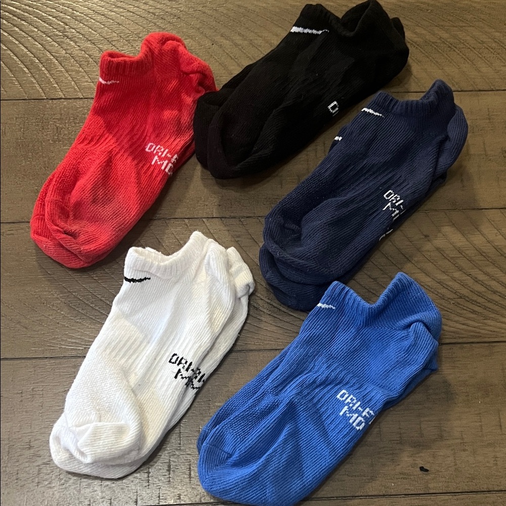 Nike Boys Dri-FIT Socks - Black, White, Red, and Blue